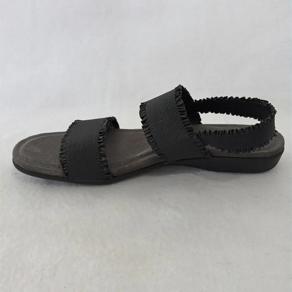 JBU Jambu Sandals Women’s 9.5 Black Adjustable Straps Comfy Cushioned Ruffles